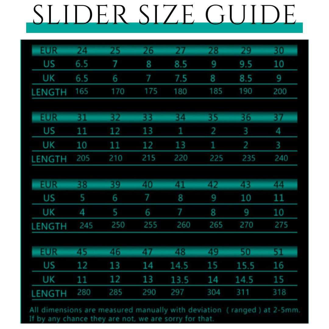 Slider Size Guide.