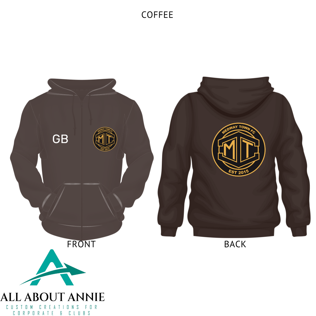 Adults Zip Hoodie - Coffee